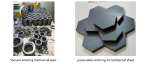 Vacuum sintering mechanical seals&pressureless sintering SiC bulletproof sheet