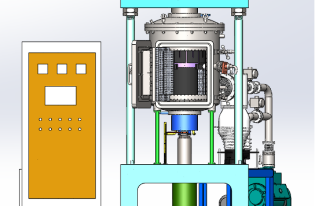 stainless steel furnace shell, graphite hot chamber, hydraulic press